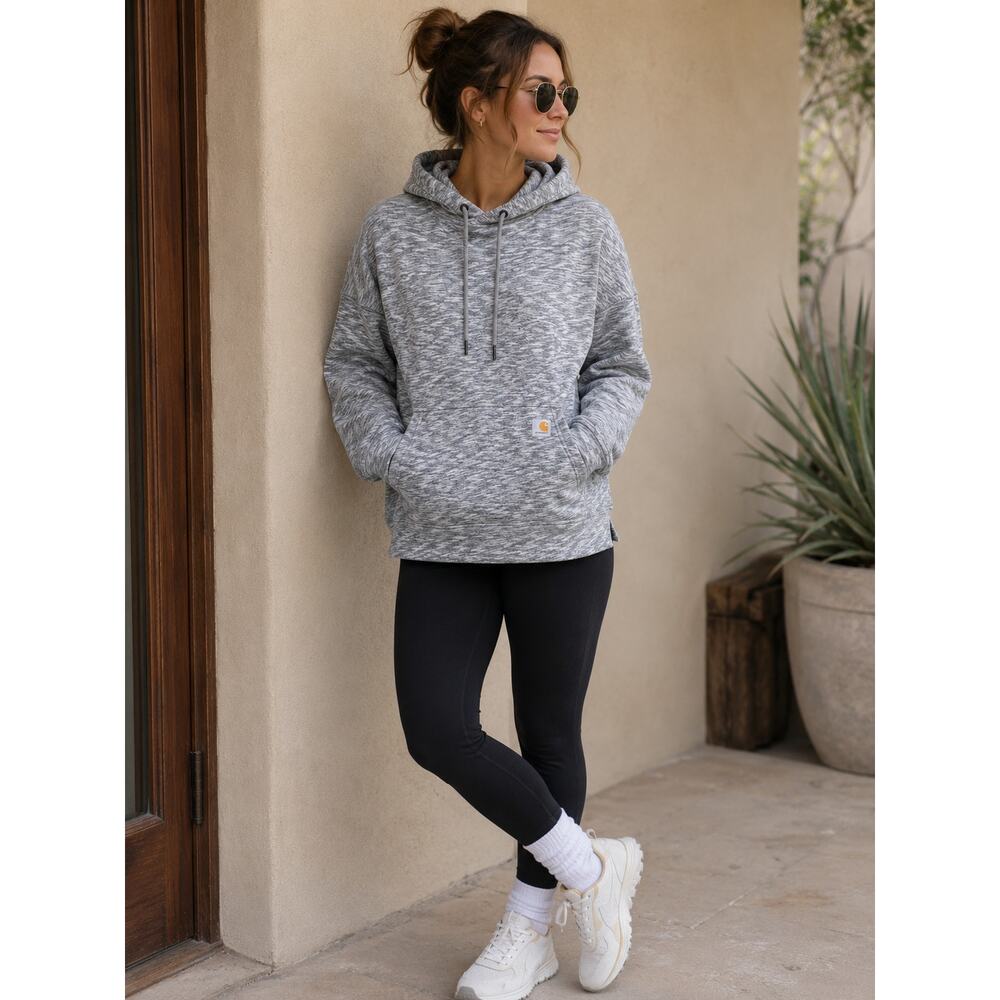 CARHARTT Gray Space Dye Relaxed Fit Hoodie Women’s Small - Picture 8 of 8